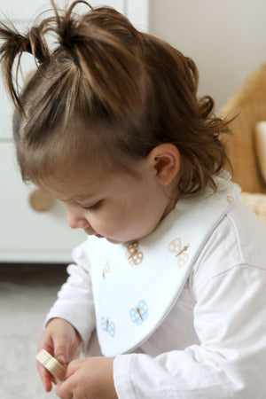 Ladybirds & Butterflies Bundle of 3 Waterproof Dribble Bibs