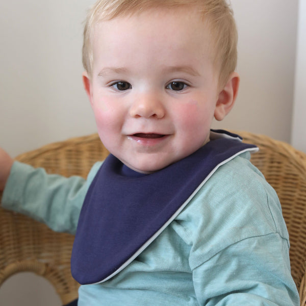 Blue Bundle of 3 Waterproof Dribble Bibs