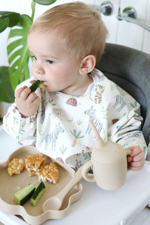 Wild Animals Feeding Bib - Long Sleeve