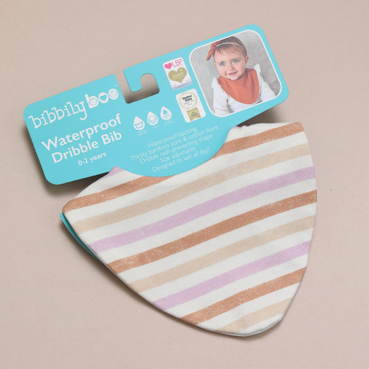 Purple Stripes Waterproof Dribble Bib