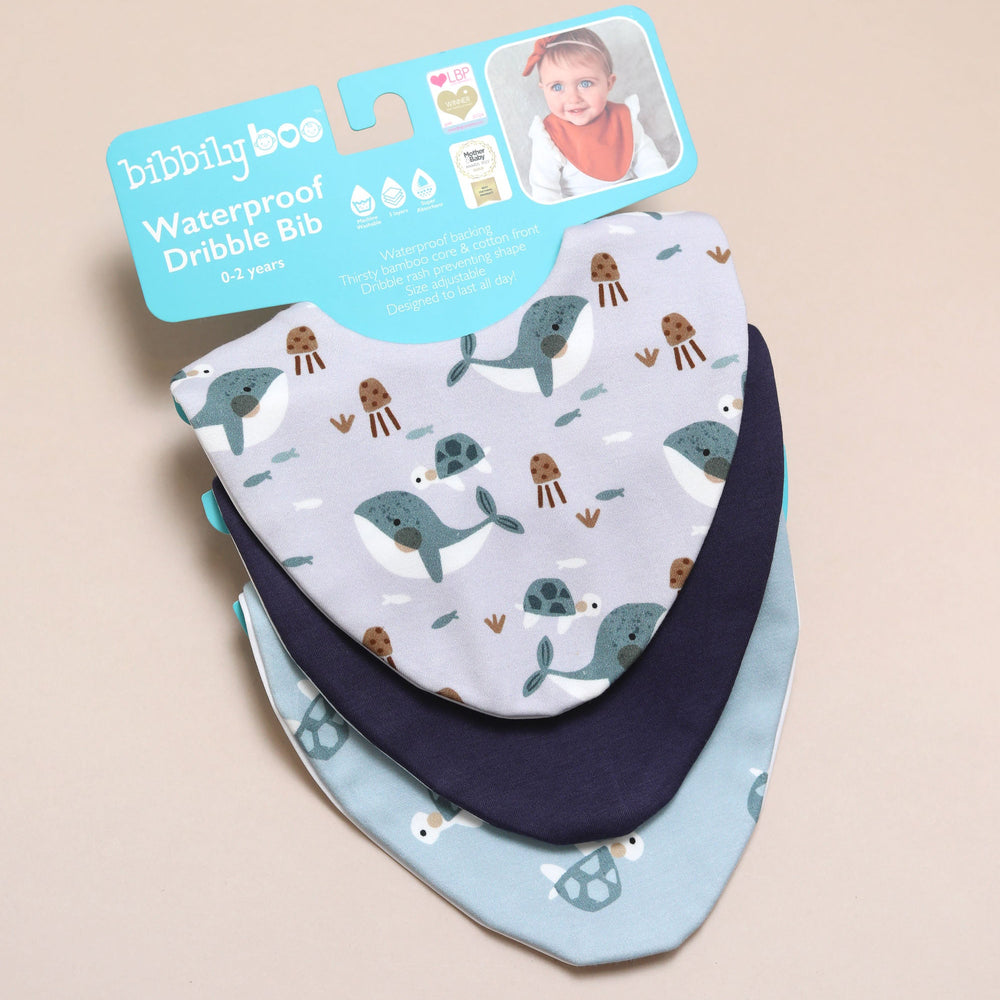 Starter Bib Set - Whale & Turtle