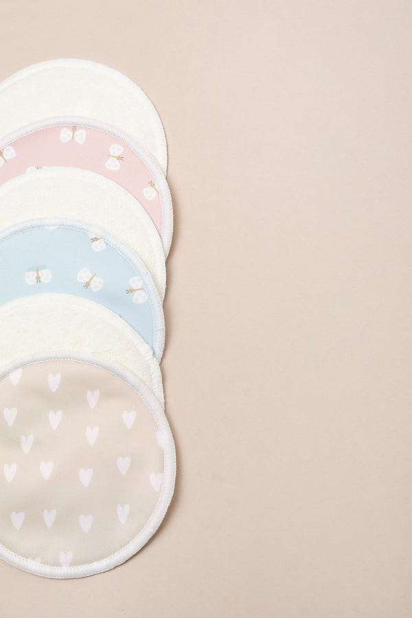 Waterproof Bamboo Breast Pads – Beige Hearts