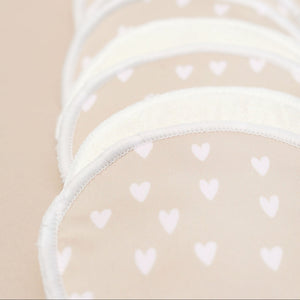 Waterproof Bamboo Breast Pads – Beige Hearts