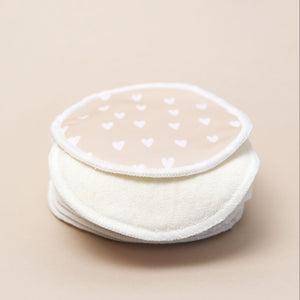 Waterproof Bamboo Breast Pads – Beige Hearts
