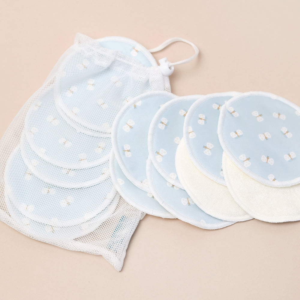 Waterproof Bamboo Breast Pads – Blue Butterflies 🦋