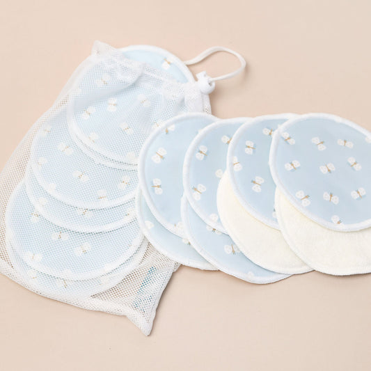 Waterproof Bamboo Breast Pads – Blue Butterflies 🦋