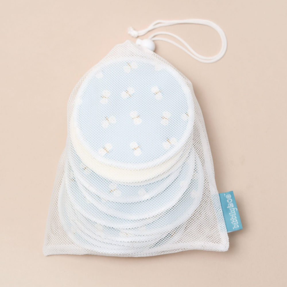 Waterproof Bamboo Breast Pads – Blue Butterflies 🦋