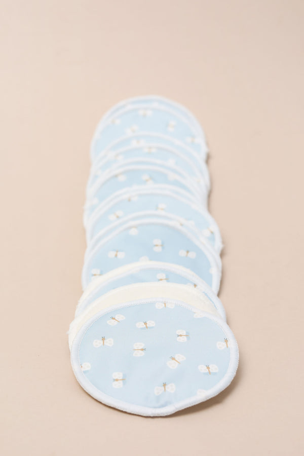 Waterproof Bamboo Breast Pads – Blue Butterflies 🦋