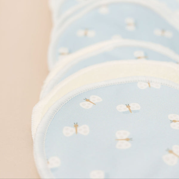 Waterproof Bamboo Breast Pads – Blue Butterflies 🦋