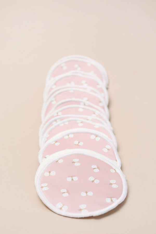 Waterproof Bamboo Breast Pads – Pink Butterflies