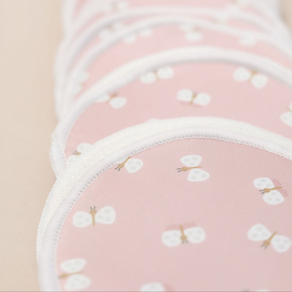 Waterproof Bamboo Breast Pads – Pink Butterflies