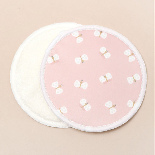 Waterproof Bamboo Breast Pads – Pink Butterflies
