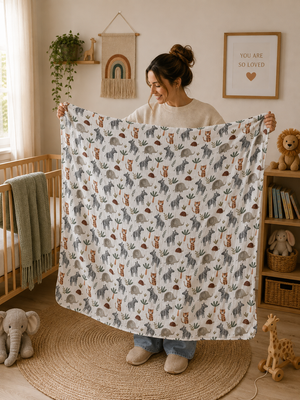 XL Bamboo Muslin - Wild Animals