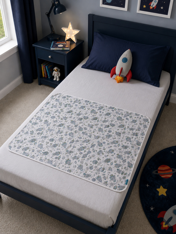 Waterproof Cot Bed & Mattress Protector – Neon Rockets