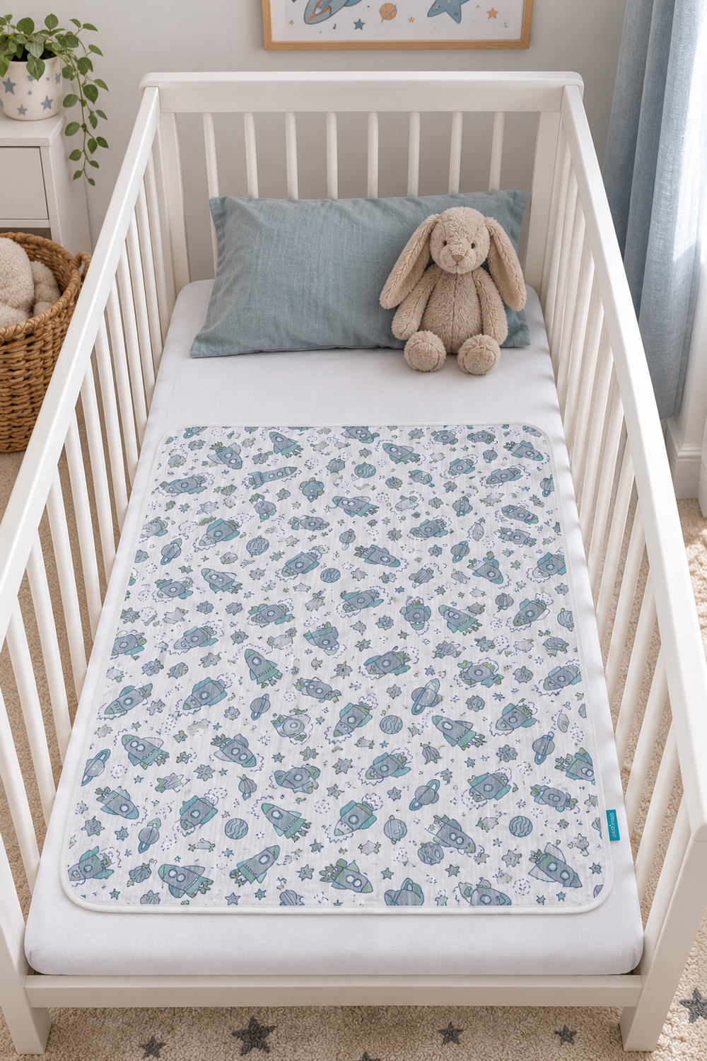 Waterproof Cot Bed & Mattress Protector – Neon Rockets