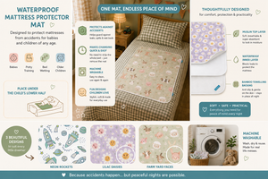 Waterproof Cot Bed & Mattress Protector – Neon Rockets