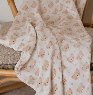XL Bamboo Muslin - Teddy Bear