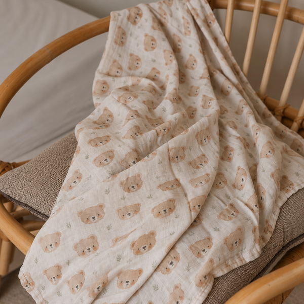 XL Bamboo Muslin - Teddy Bear