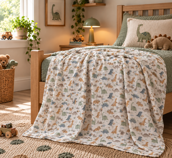 XL Bamboo Muslin - Dino's & Cars