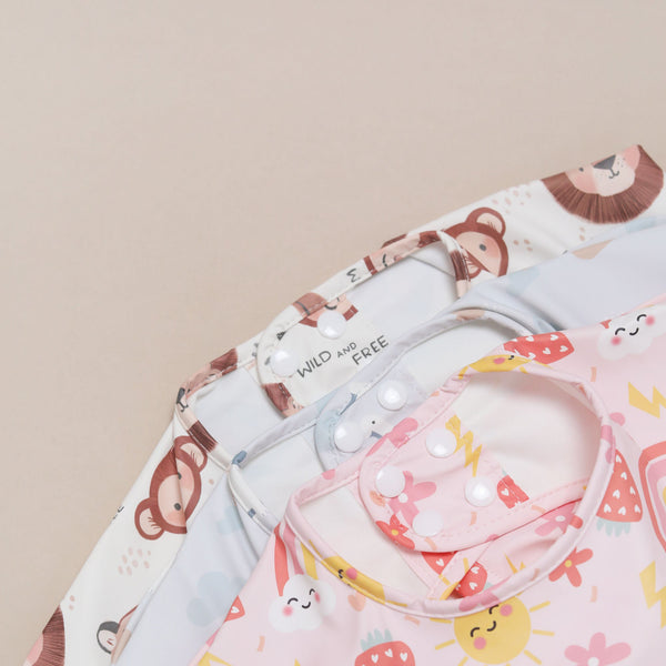 Dino Clouds - Feeding Bib - Long Sleeve 🦕