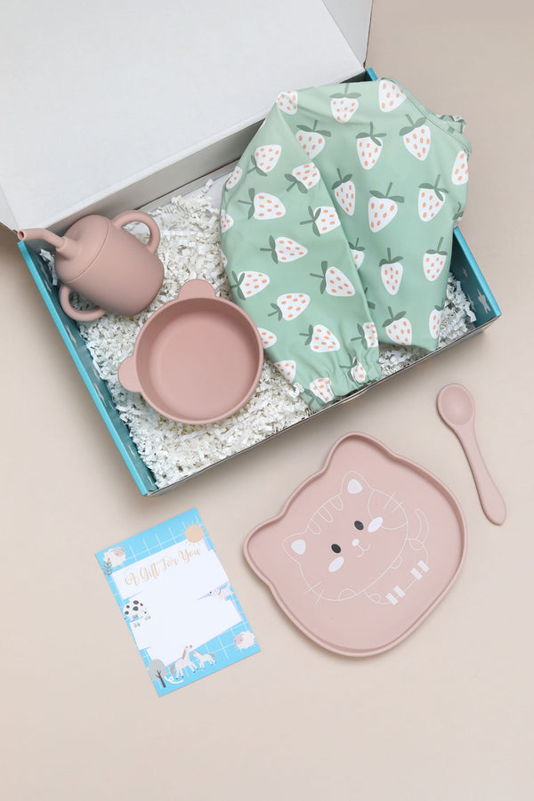 Strawberry Feeding Bib - Long Sleeve