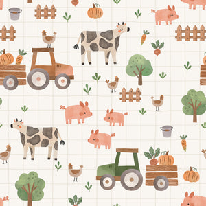 Bamboo Muslin Cloths 3 Pack - Farm Life