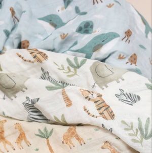 XL Bamboo Muslin - Whales