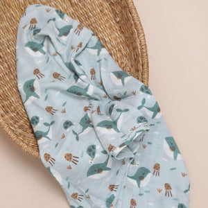 XL Bamboo Muslin - Whales