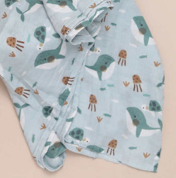 XL Bamboo Muslin - Whales