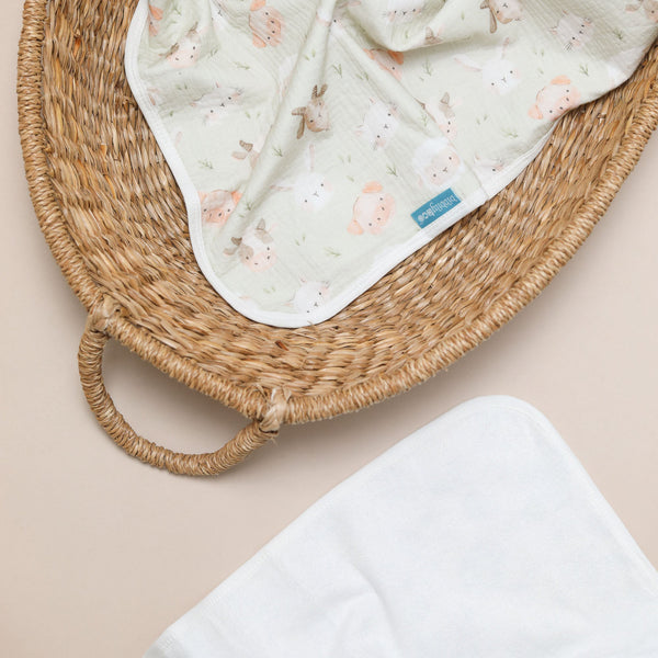 Muslin Changing Mat – Farm Yard Faces