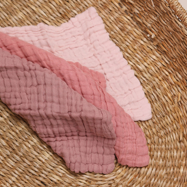 Muslin Cloths - Pink 3 Pack