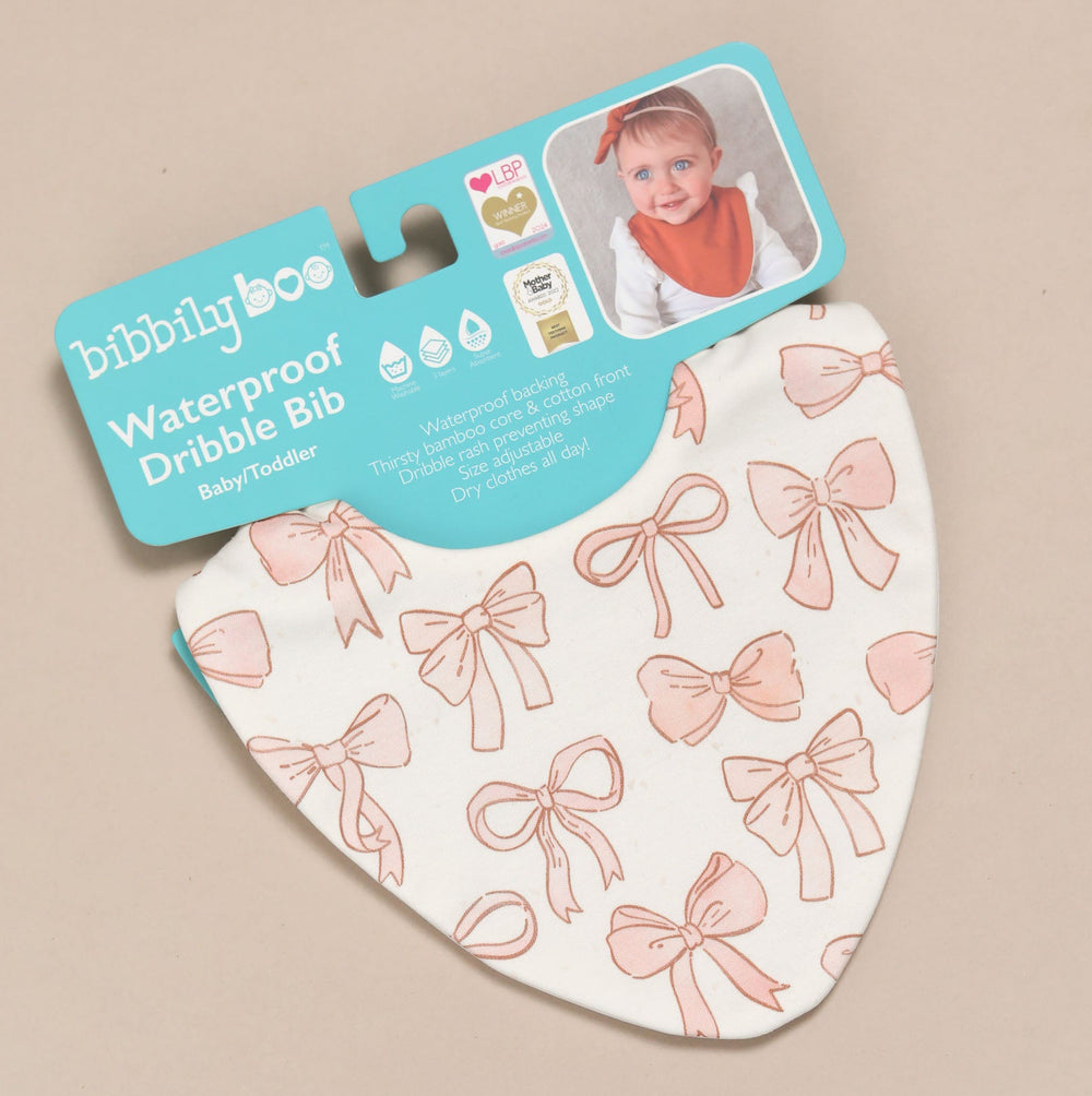 Pink Bows Waterproof Dribble Bib