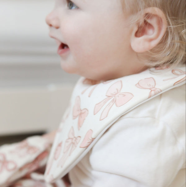 Starter Bib Set - Pink Hearts & Bows