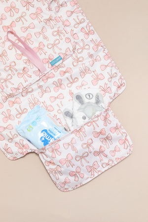 Pocket Changing Mat – Pink Bows