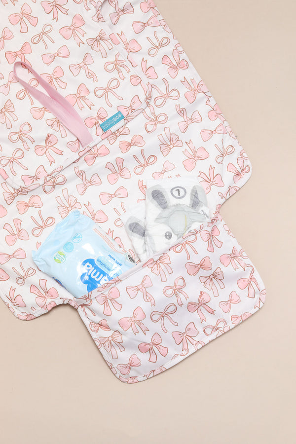 Pocket Changing Mat – Pink Bows