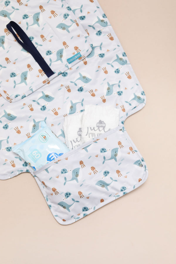 Pocket Changing Mat – Whales