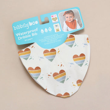Rainbow Hearts Waterproof Dribble Bib