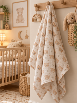 XL Bamboo Muslin - Teddy Bear