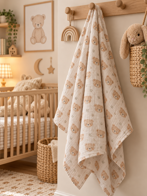 XL Bamboo Muslin - Teddy Bear