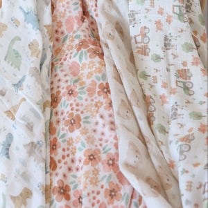 XL Bamboo Muslin - Pink Florals