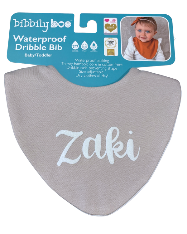 Light Grey Waterproof Dribble Bib