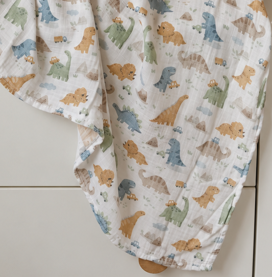 XL Bamboo Muslin - Dino's & Cars