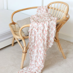 XL Bamboo Muslin - Pink Bows