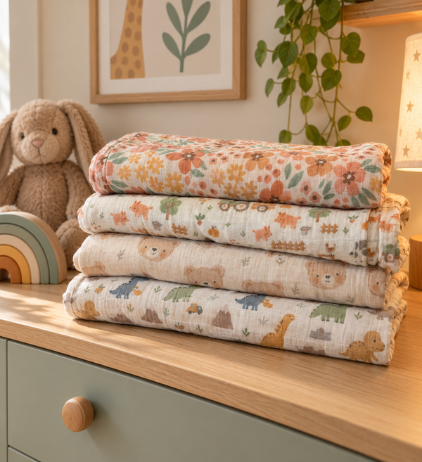 XL Bamboo Muslin - Teddy Bear