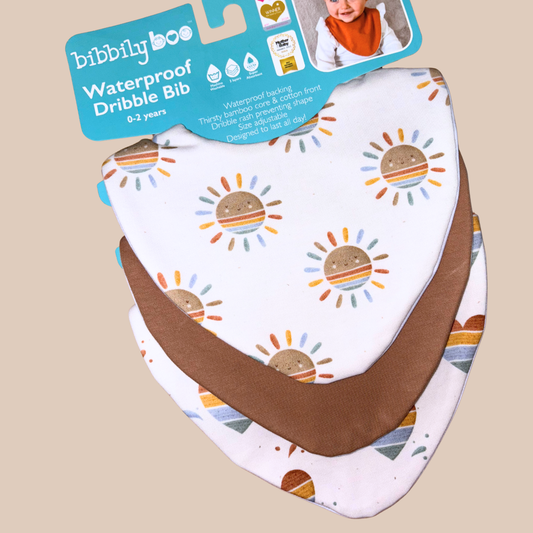 Sunshine & Rainbows Bundle of 3 Waterproof Dribble Bibs