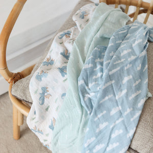 Bamboo Muslin Cloths 3 Pack - Little Dragons