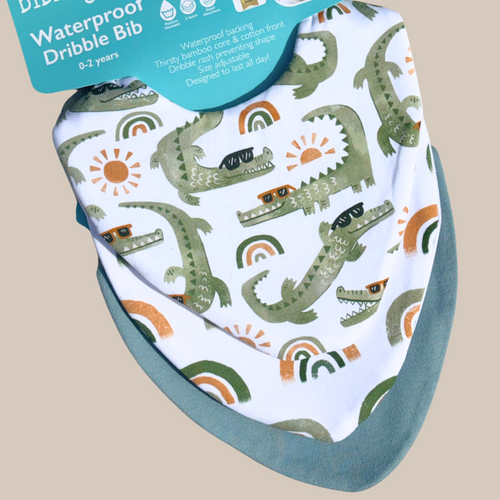 Crocodile Bundle of 3 Waterproof Dribble Bibs