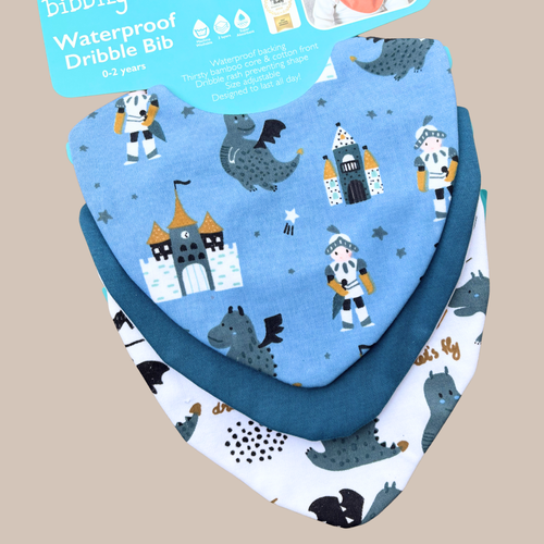 Dragon Bundle of 3 Waterproof Dribble Bibs