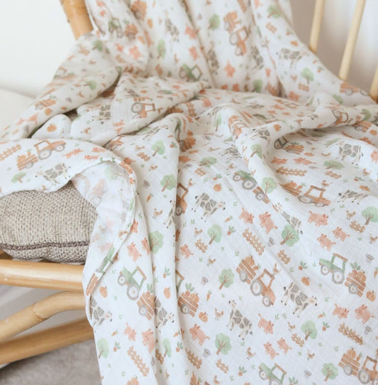 XL Bamboo Muslin - Farm on the Field