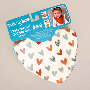 Hearts Waterproof Dribble Bib